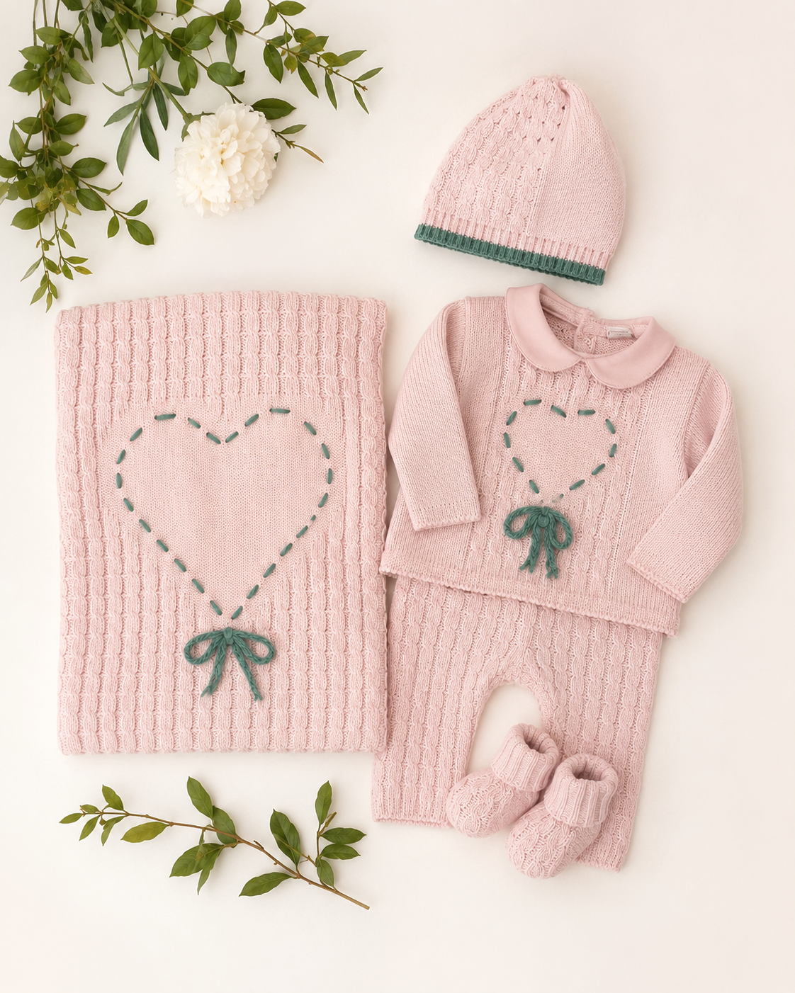 Set cuore verde 2 pezzi